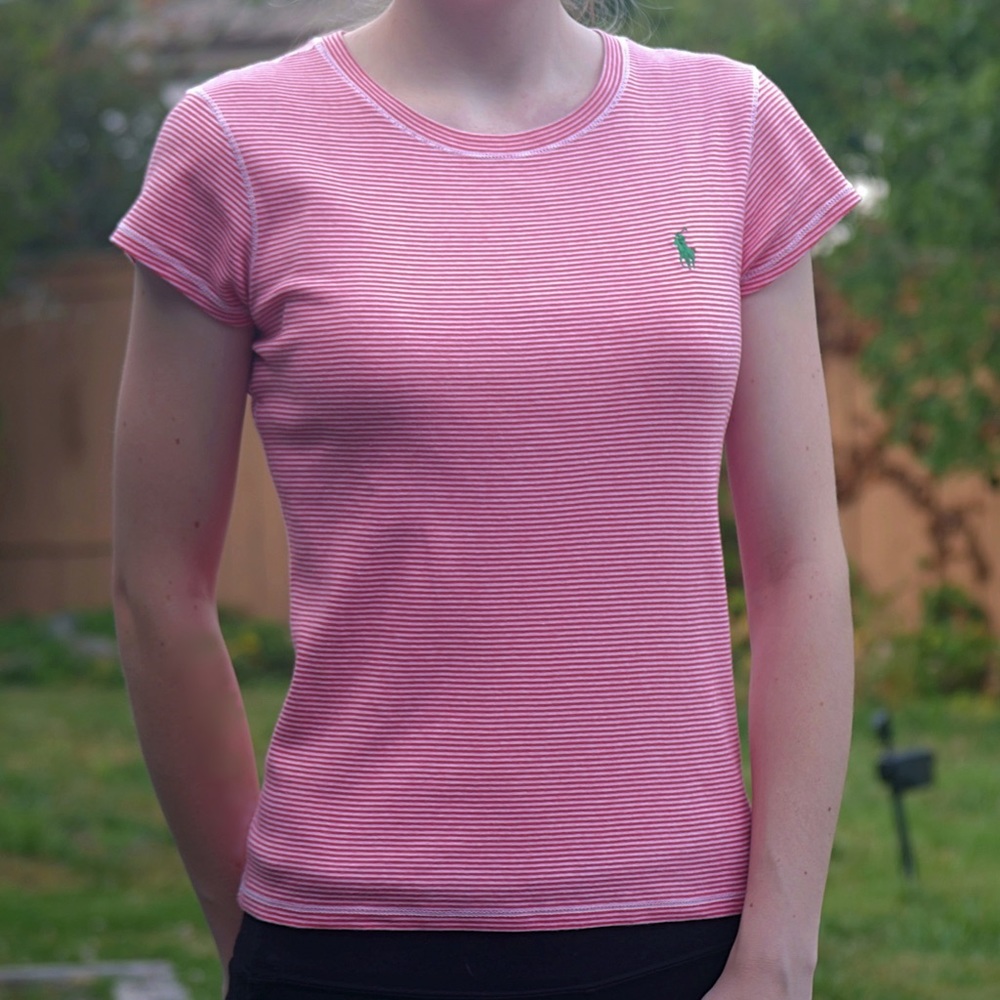 Ralph Lauren Top Red/White Stripes